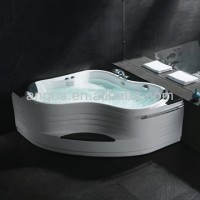 Cheap Double people Corner Massage Round Whirlpool Bathtubs with glass Indoor