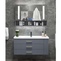 plywood material wall-hung black single sink bathroom vanity cabinets