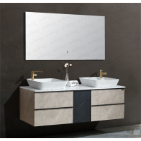 2020 new style morden LED mirror bathroom double sink vanity furniture waterproof cabinets