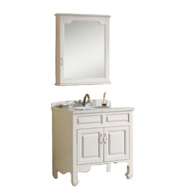 Pure white bathroom cabinet mirror space white marble vanity bathroom cabinet KQ-8031