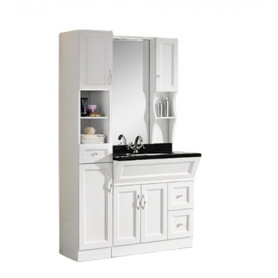 Good quality Solid Wood Bathroom Cabinet with Side cabinet KQ-8078