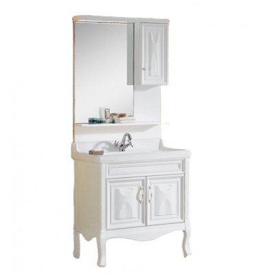 Modern white bathroom cabinet solid wood standing washroom vanity cabinet KQ-8060