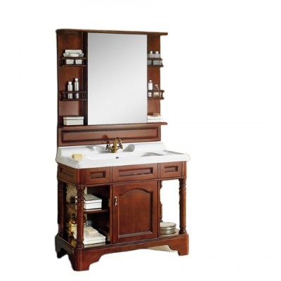 China antique oak floor standing classic french wash basin bathroom cabinets KQ-8048