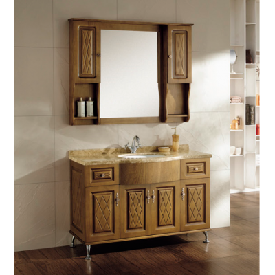 European style bathroom cabinet with large space mirror KQ-939