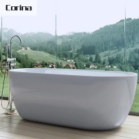 Hot sale new design matt white solid surface bathtub luxury artificial resin stone freestanding hot tub