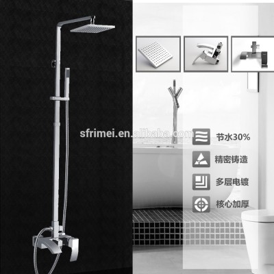 Wall Mounted Bathroom bath thermostatic square rain shower faucet set